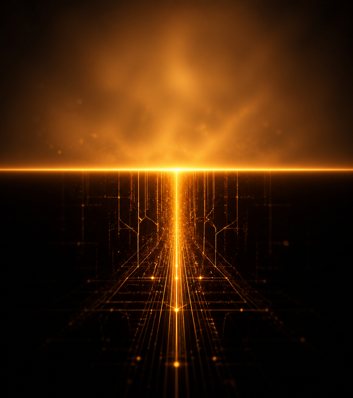 Two glowing tiers separated by an amber line