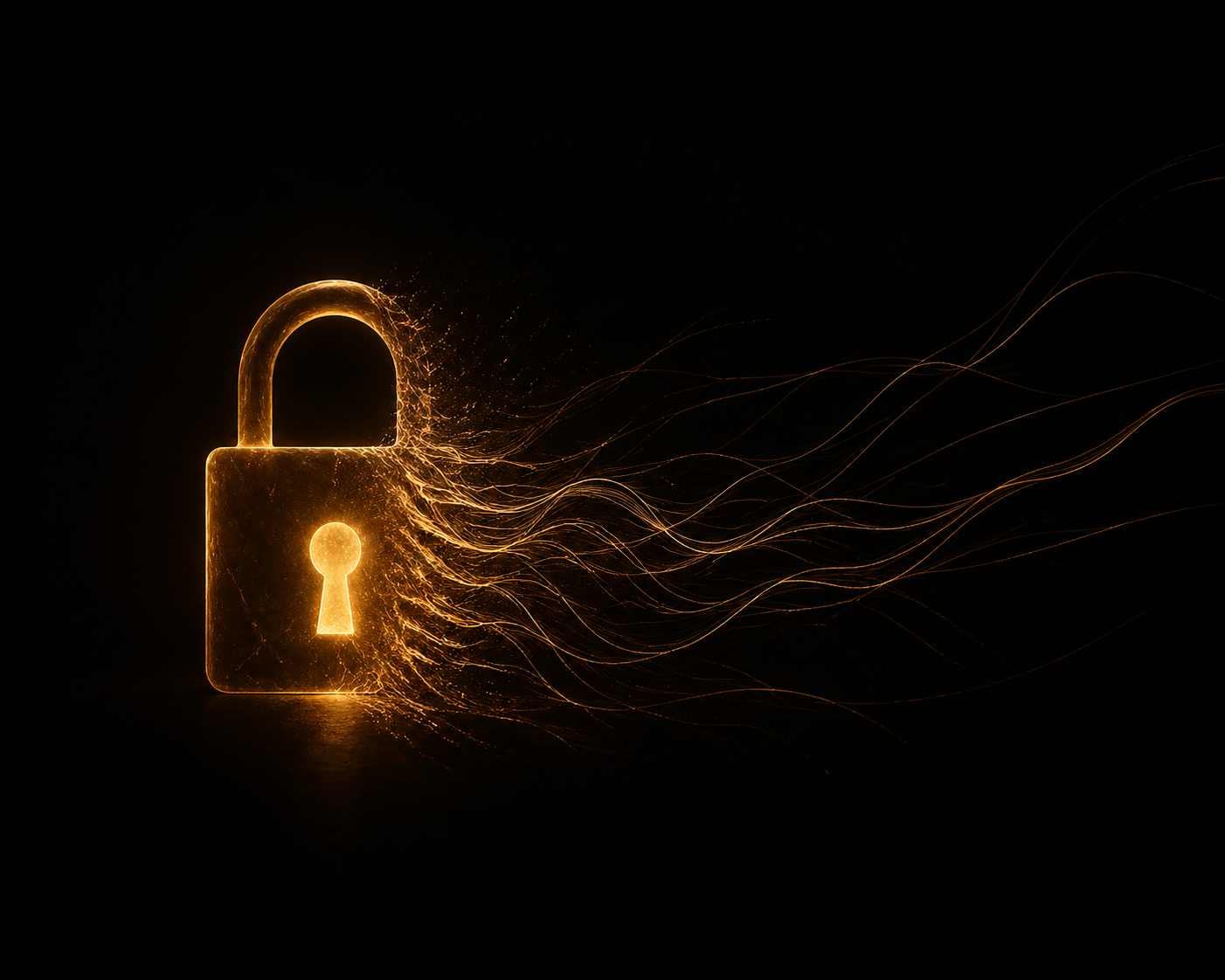 Amber lock icon — first sign-in to a private system